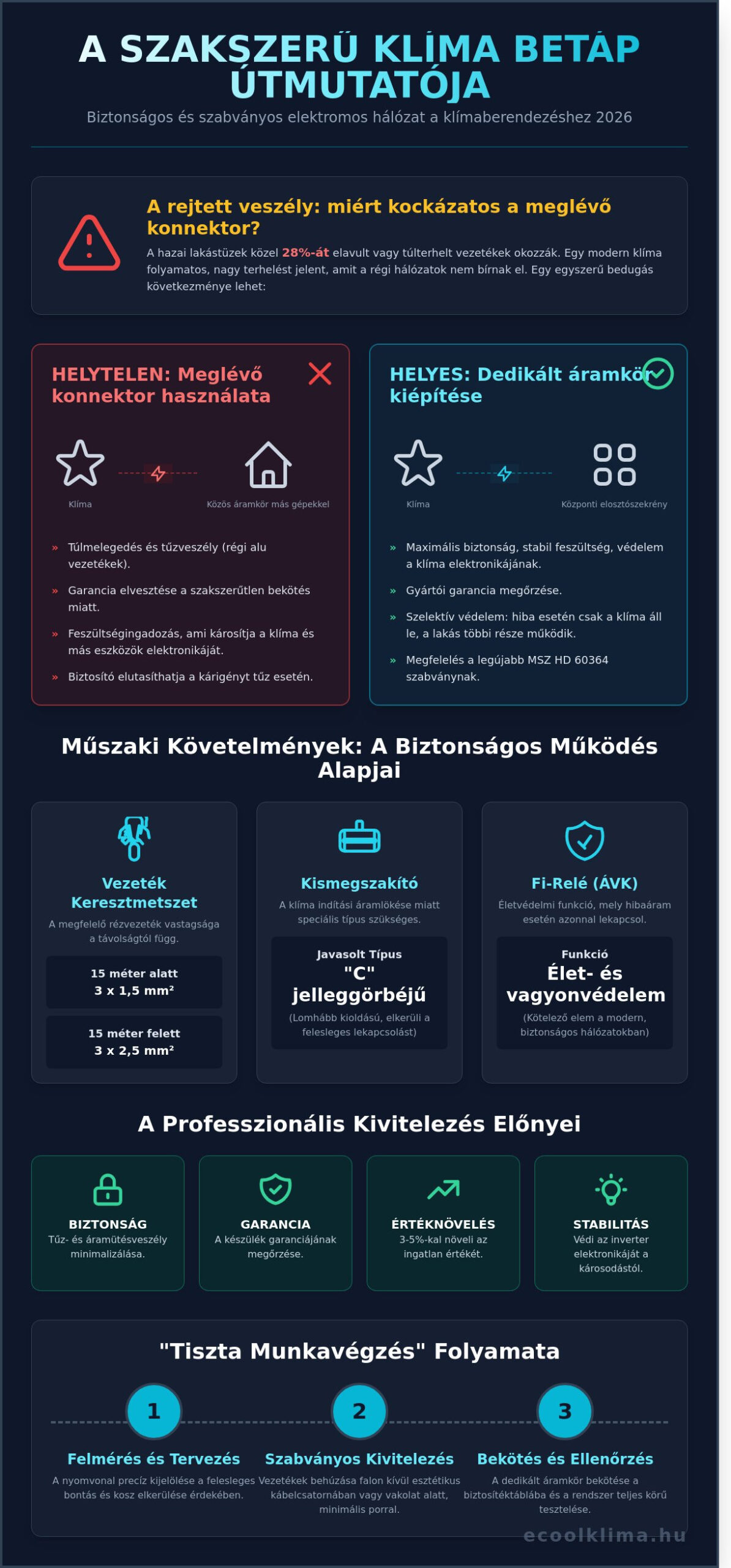 Klíma betáp kialakítás Kecskeméten: Biztonsági előírások és szakszerű kivitelezés 2026-ban